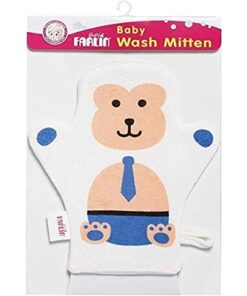 Farlin Baby Wash Mitten, White, Piece of 1