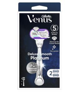 Gillette Venus Deluxe Smooth Platinum Handle + 2 Blades