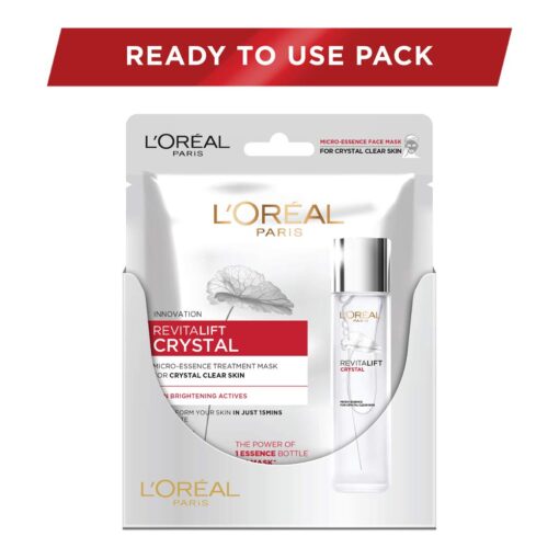 L'Oréal Paris Revitalift Crystal Micro-Essence Sheet Mask, Face Treatment, Crystal-clear Skin