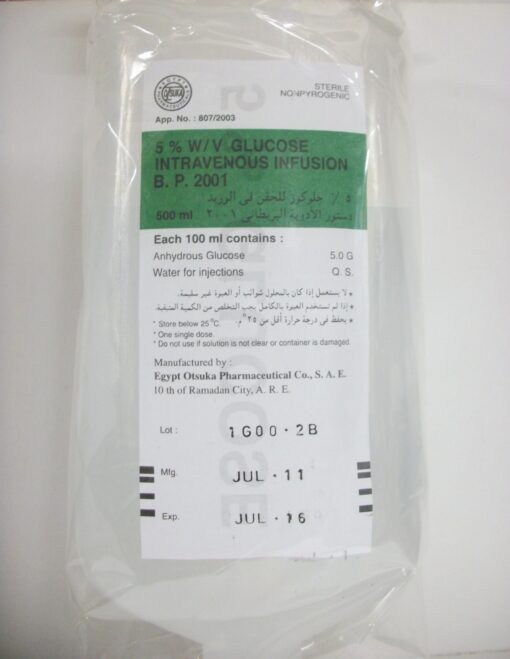 DEXTROSE (GLUCOSE) 5% (OTSUKA) IV SOL 500 ML for IV injection