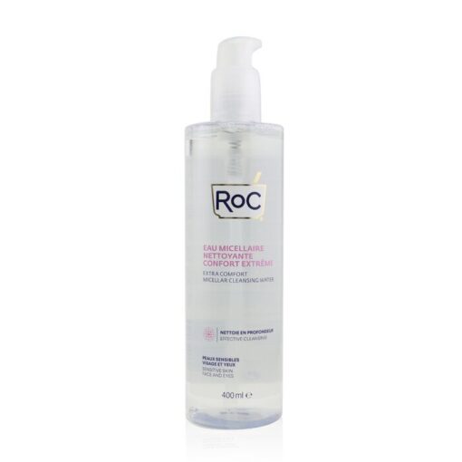 Roc Extra Comfort Micellar Cleansing Water Sensitive Skin, Face And Eyes Effective Cleansing Minimises Allergy Risks 400 Ml