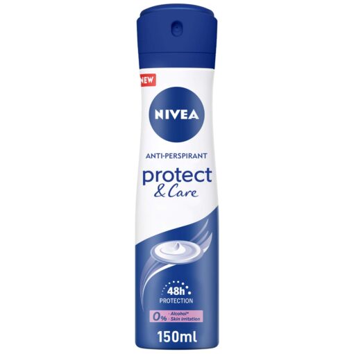 NIVEA Antiperspirant Spray for Women, Protect & Care No Ethyl Alcohol, 150ml