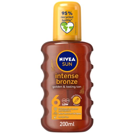 NIVEA Sun Carotene Tanning Oil Spray with Vitamin E and Jojoba Oil, SPF 6 (200ml)