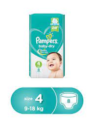 Pampers baby-dry diapers, size 4, maxi, 9-18 kg, 58 count