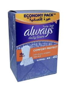 Always Daily Liners Comfort Protect Normal Individually Wrapped 40 count