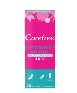 Carefree Normal Size Perfume Free Cotton Feel 20 Panty Liners Unscented