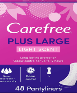 Carefree plus large panty liners, light scent - pack of 48