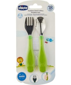 Chicco STAINLESS STEEL CUTLERY 18M+ GREEN