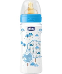 Chicco Well-Being Feeding Bottle Boy Fast Flow 330ml - Silicone