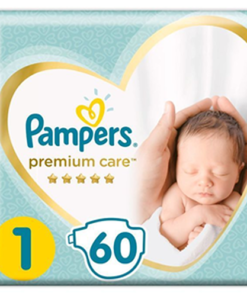Pampers Premium Care Diapers, Size 1, New Born, 2-5 Kg , 60 Diapers